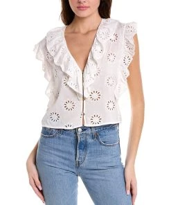 Wholesale 😉 ViX Eyelet Ruffle Blouse for 👩 women 💯